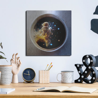 Luxe Metal Art 'Cup of Coffee' by Ben Heine, Metal Wall Art,12x12