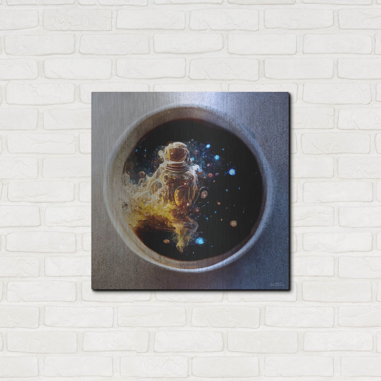 Luxe Metal Art 'Cup of Coffee' by Ben Heine, Metal Wall Art,24x24