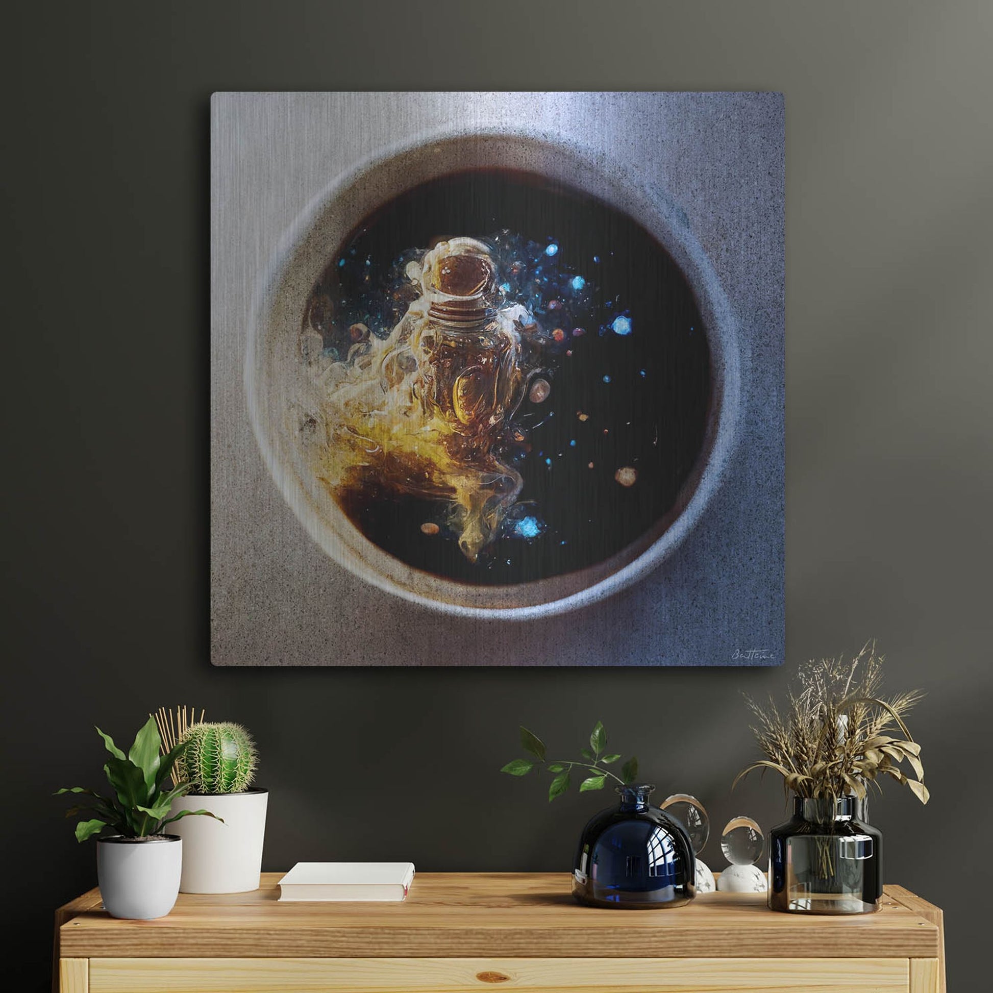 Luxe Metal Art 'Cup of Coffee' by Ben Heine, Metal Wall Art,24x24