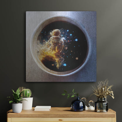 Luxe Metal Art 'Cup of Coffee' by Ben Heine, Metal Wall Art,24x24