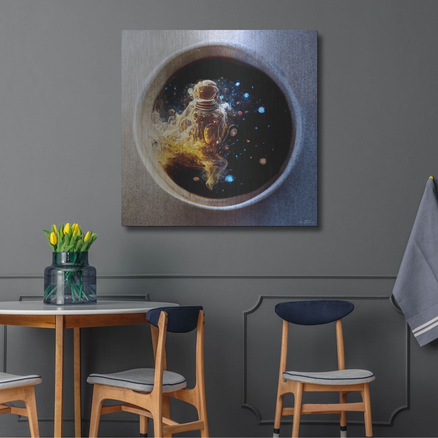 Luxe Metal Art 'Cup of Coffee' by Ben Heine, Metal Wall Art,36x36