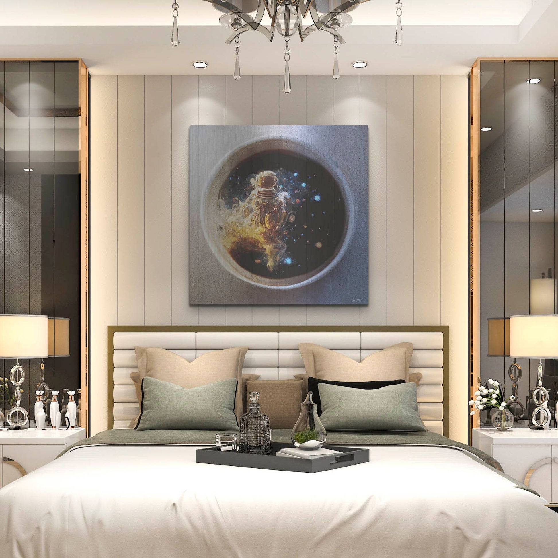 Luxe Metal Art 'Cup of Coffee' by Ben Heine, Metal Wall Art,36x36