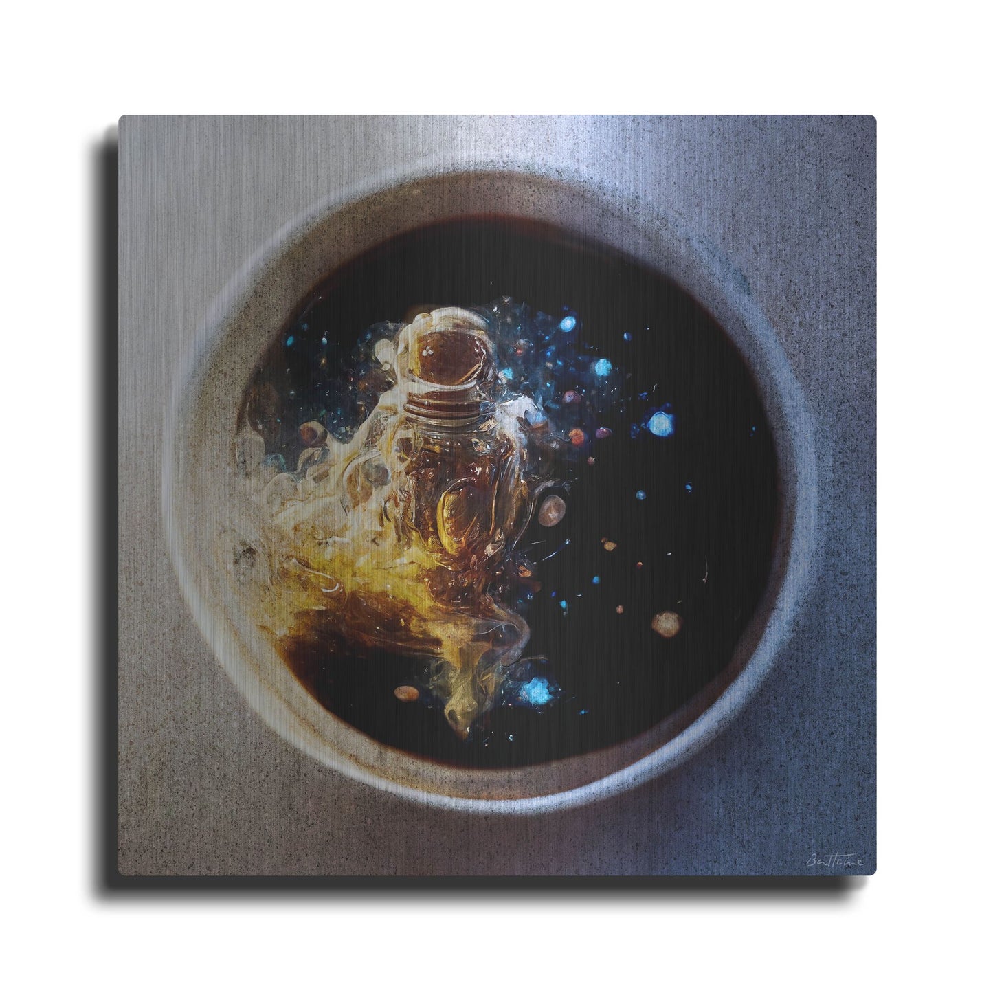 Luxe Metal Art 'Cup of Coffee' by Ben Heine, Metal Wall Art