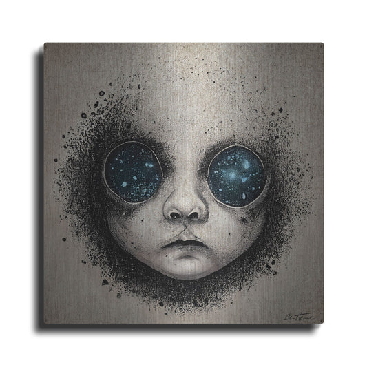 Luxe Metal Art 'Galactic Baby Dream' by Ben Heine, Metal Wall Art