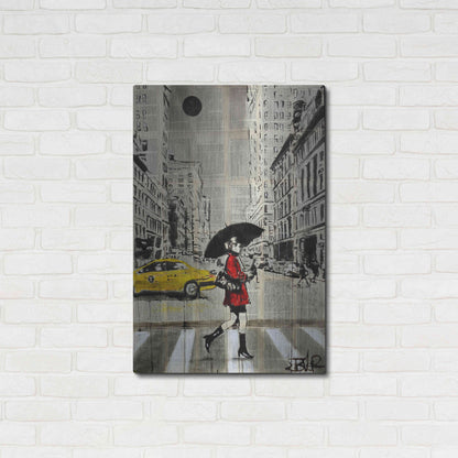 Luxe Metal Art 'Red Coat' by Loui Jover, Metal Wall Art,24x36