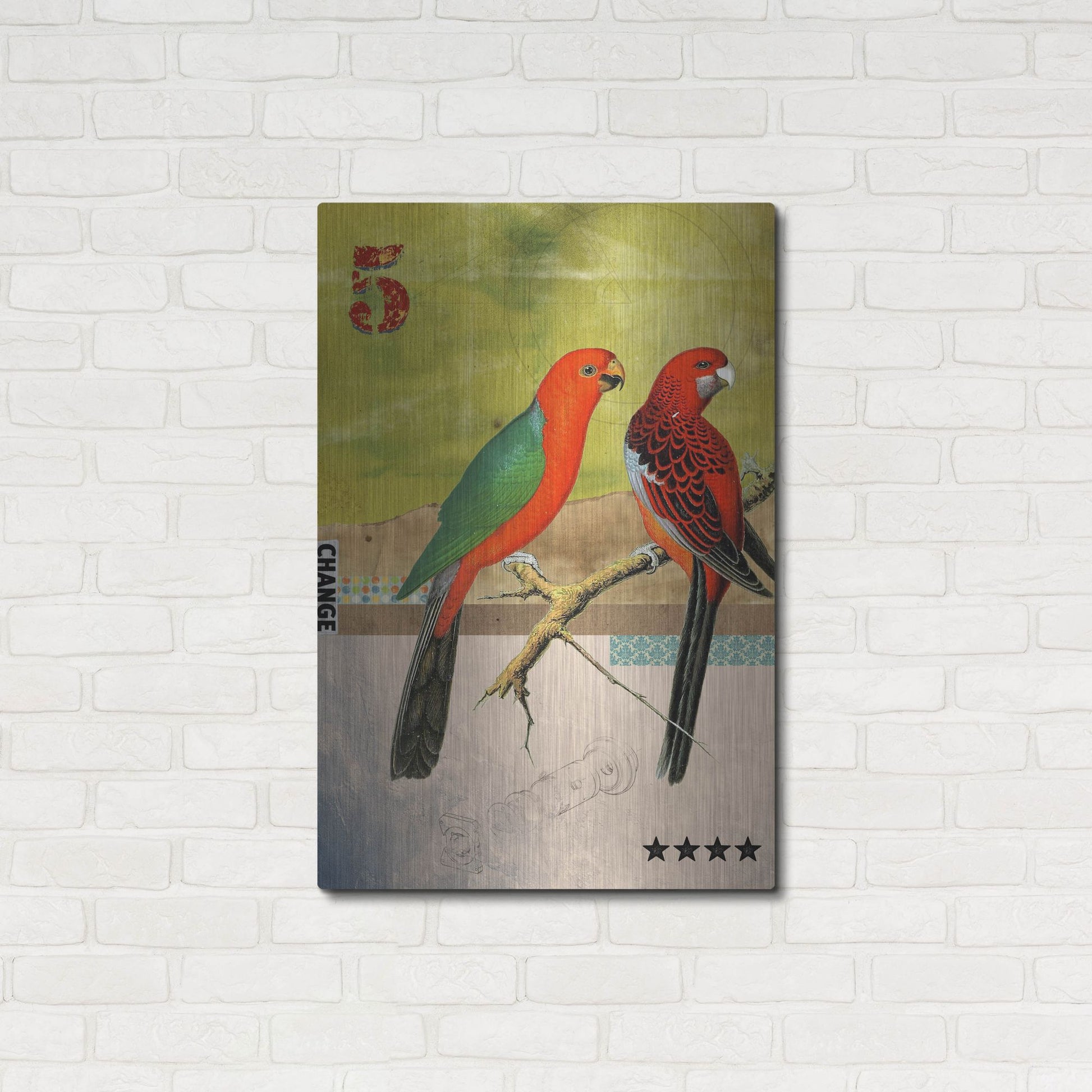 Luxe Metal Art 'Birds' by Elo Marc, Metal Wall Art,24x36