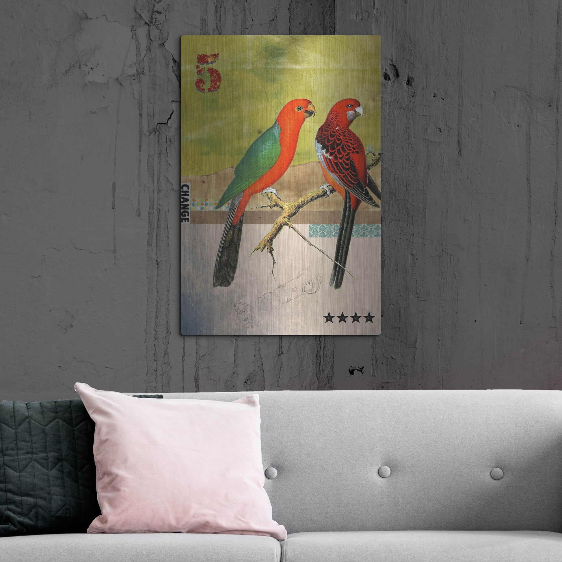 Luxe Metal Art 'Birds' by Elo Marc, Metal Wall Art,24x36