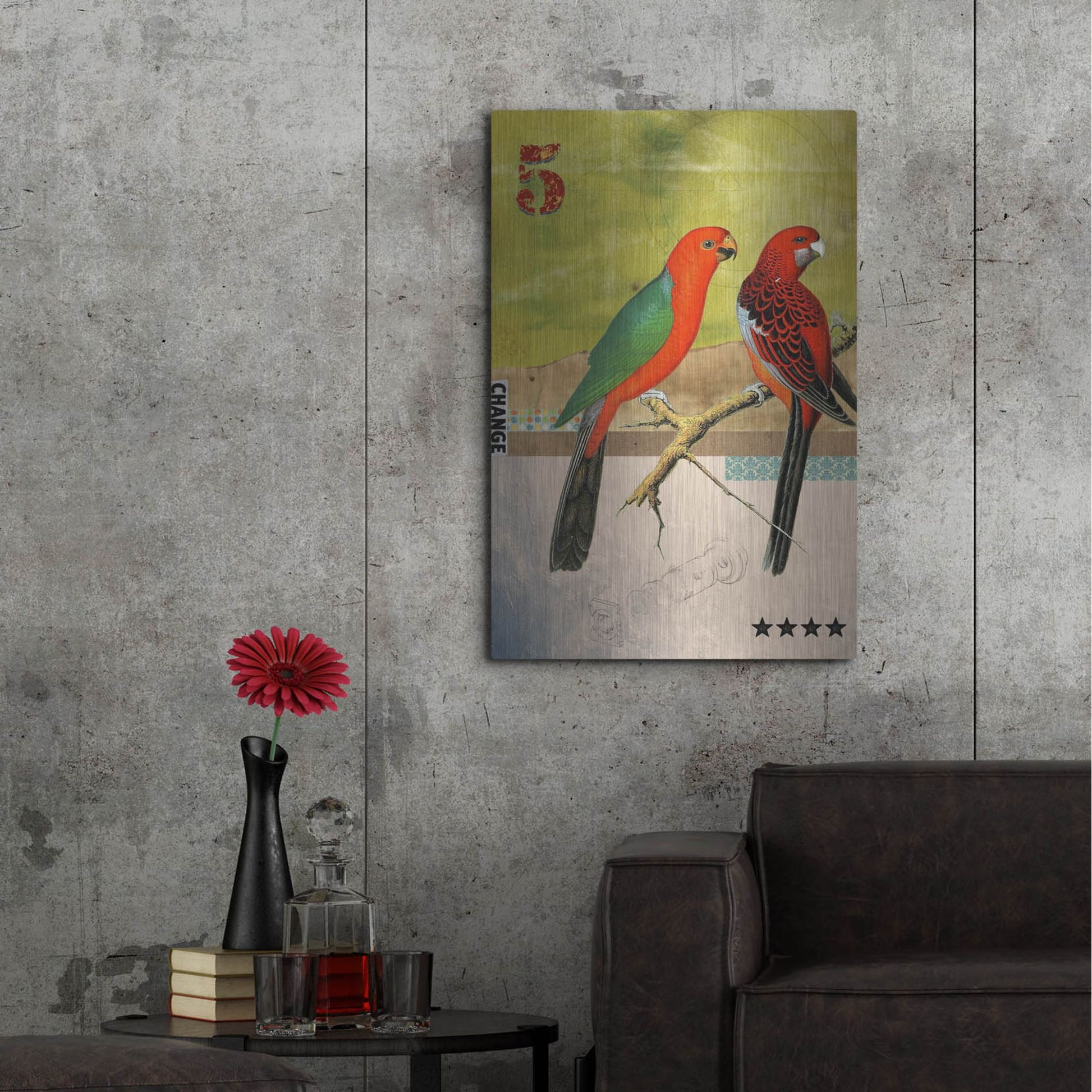 Luxe Metal Art 'Birds' by Elo Marc, Metal Wall Art,24x36