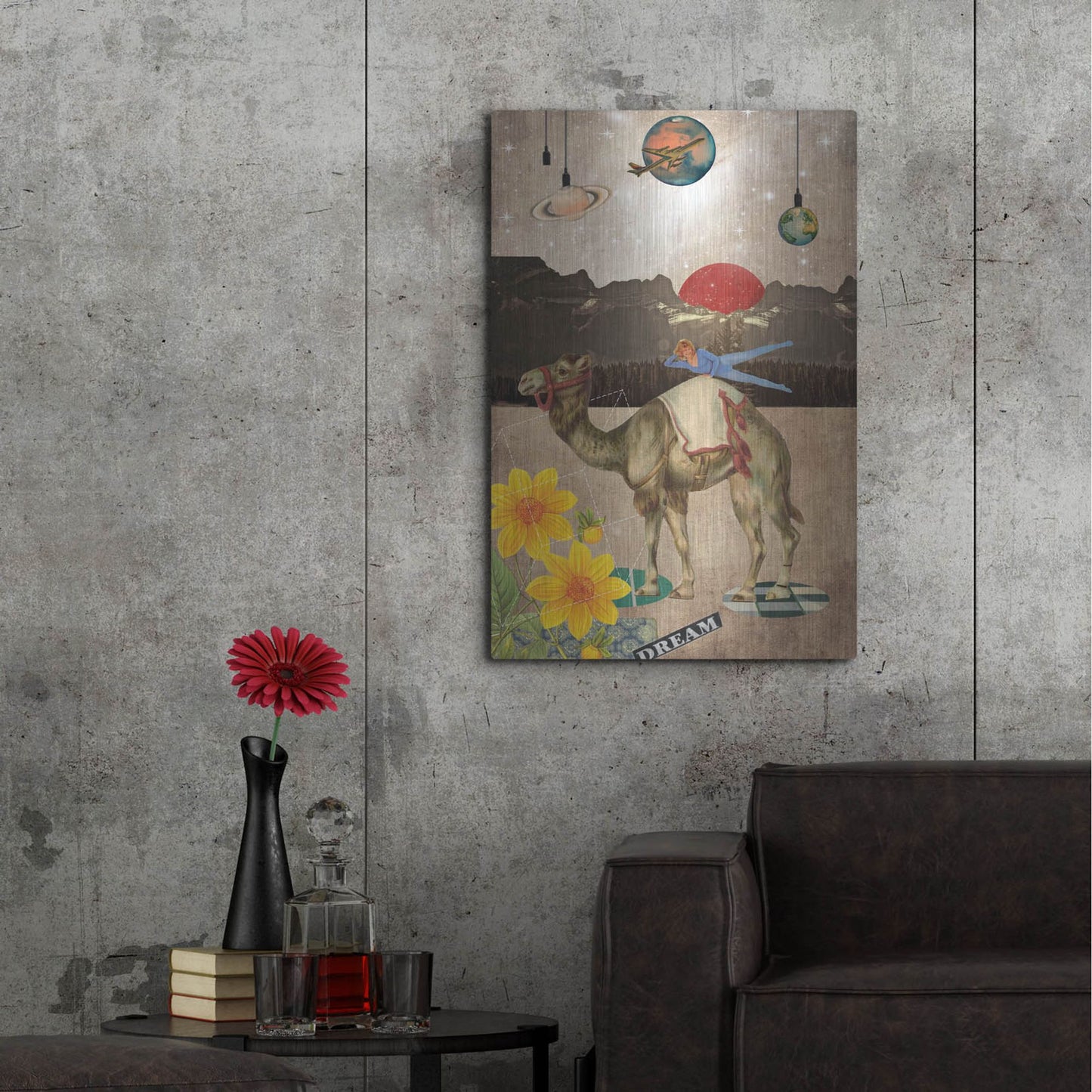 Luxe Metal Art 'Desert Is A Lonely Place' by Elo Marc, Metal Wall Art,24x36