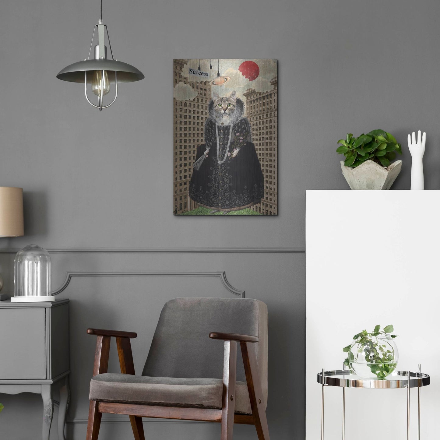 Luxe Metal Art 'Lost in The City' by Elo Marc, Metal Wall Art,16x24