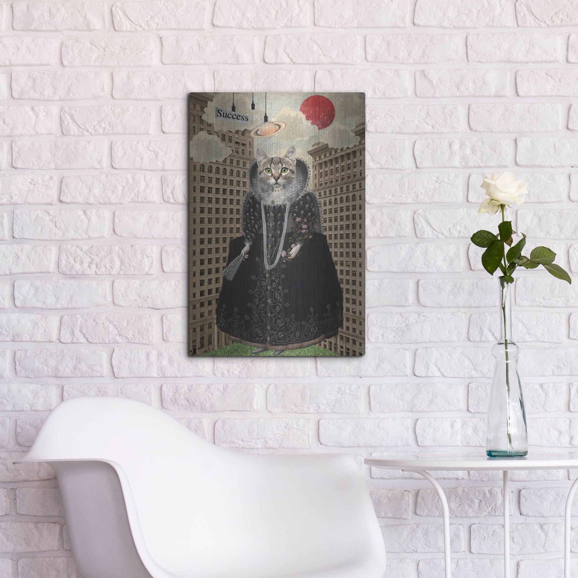 Luxe Metal Art 'Lost in The City' by Elo Marc, Metal Wall Art,16x24