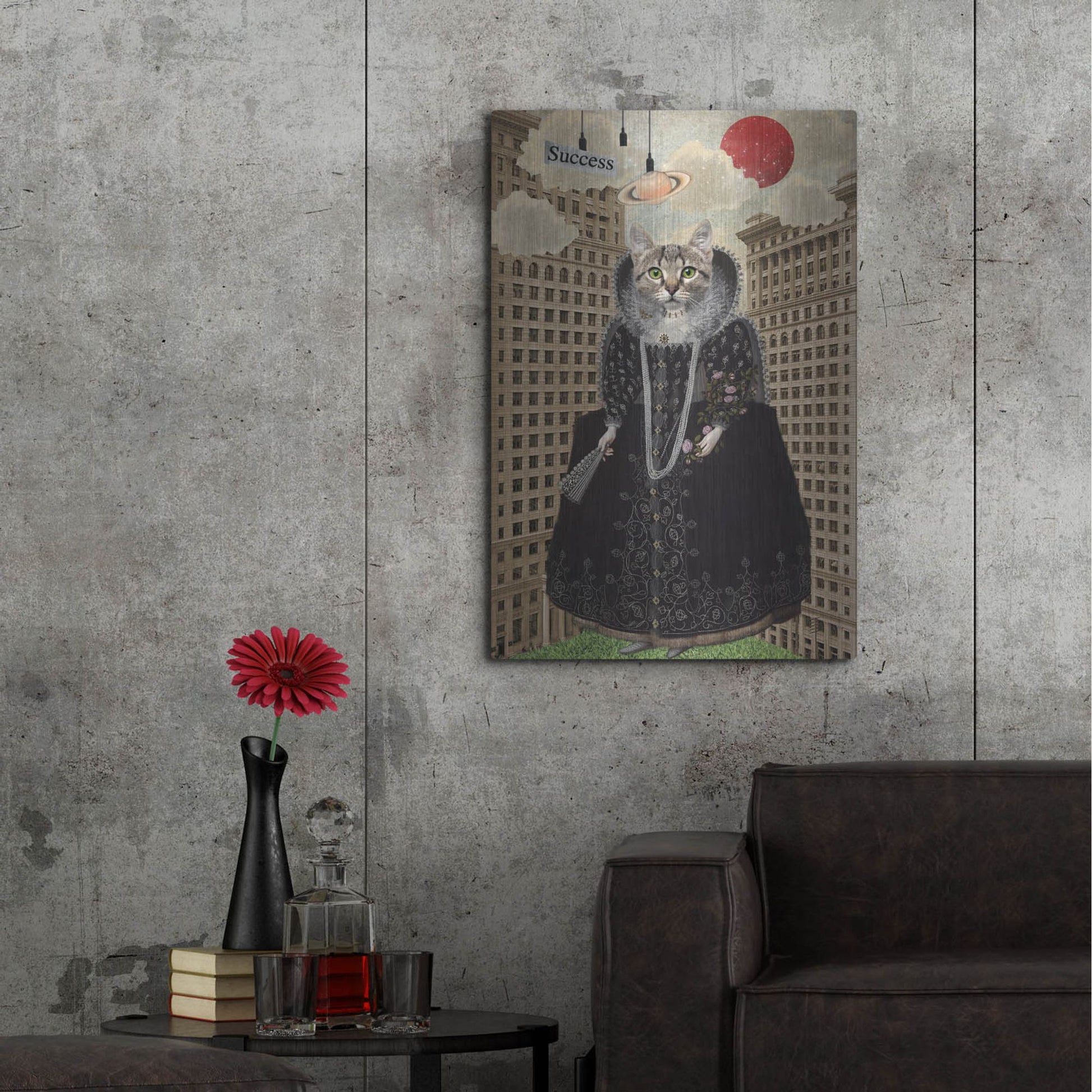 Luxe Metal Art 'Lost in The City' by Elo Marc, Metal Wall Art,24x36