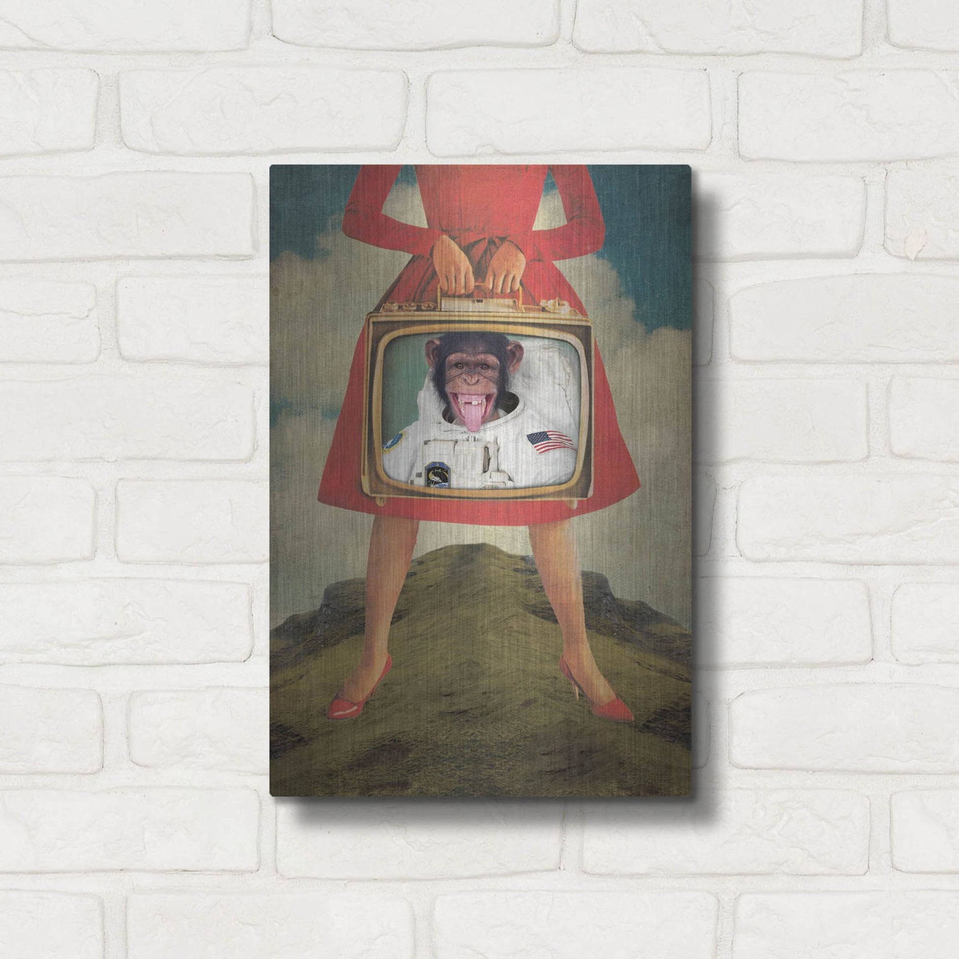 Luxe Metal Art 'Monkey See Monkey Do' by Elo Marc, Metal Wall Art,12x16