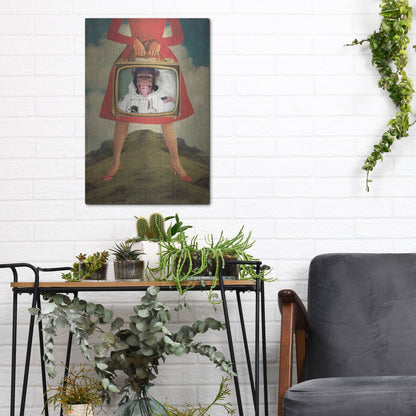 Luxe Metal Art 'Monkey See Monkey Do' by Elo Marc, Metal Wall Art,12x16