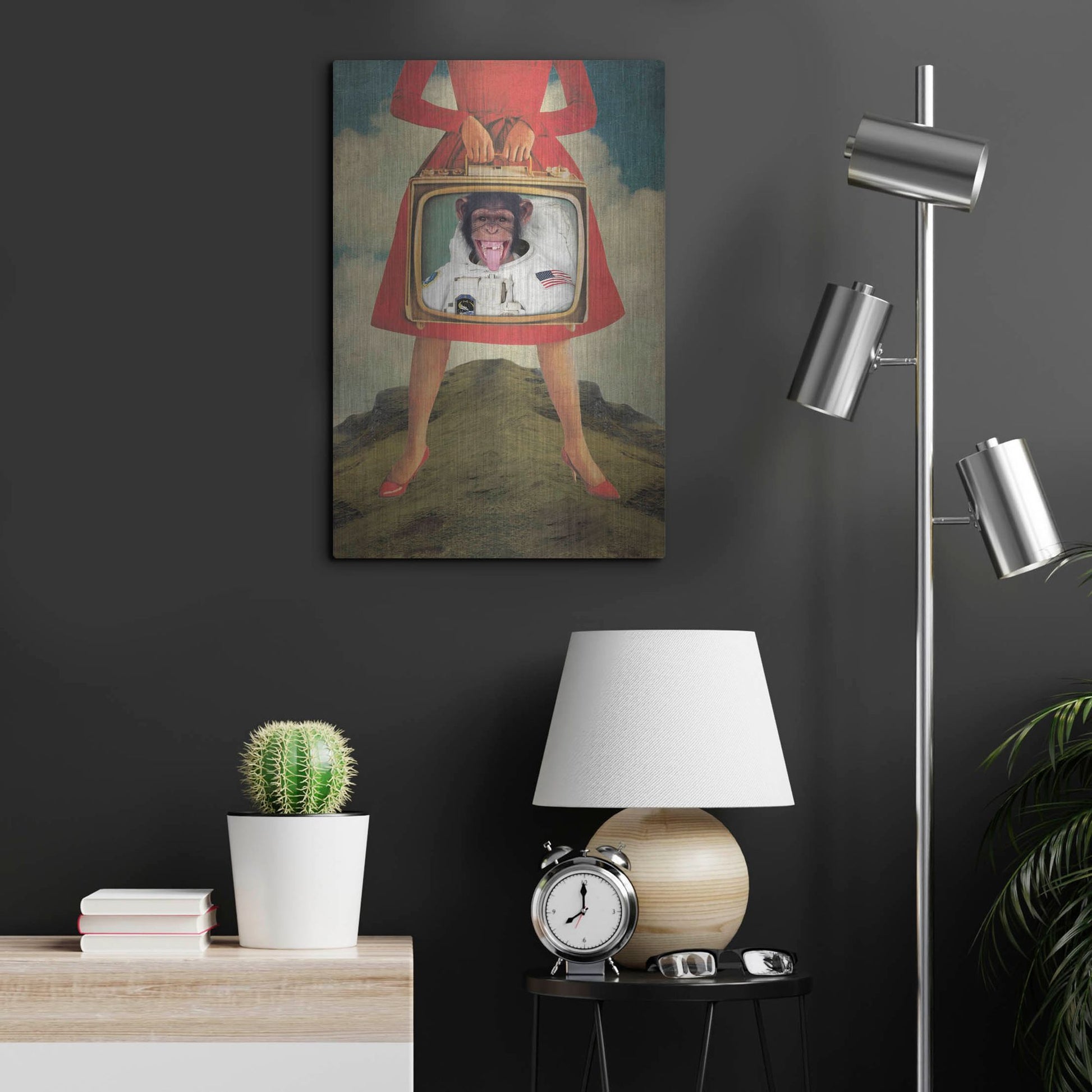 Luxe Metal Art 'Monkey See Monkey Do' by Elo Marc, Metal Wall Art,16x24