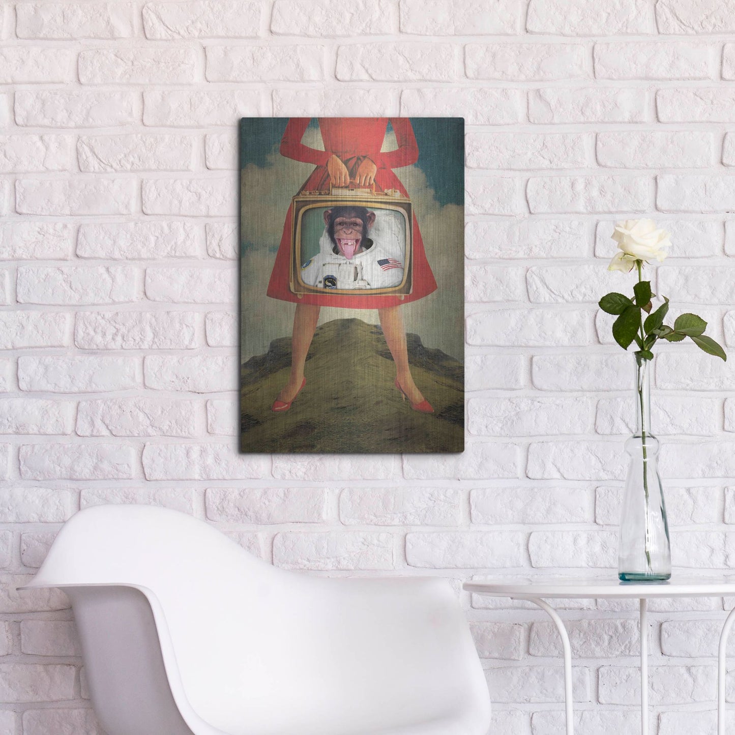 Luxe Metal Art 'Monkey See Monkey Do' by Elo Marc, Metal Wall Art,16x24