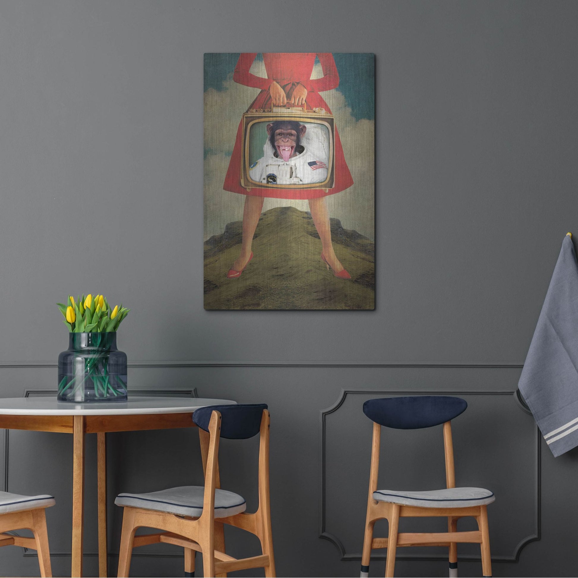 Luxe Metal Art 'Monkey See Monkey Do' by Elo Marc, Metal Wall Art,24x36