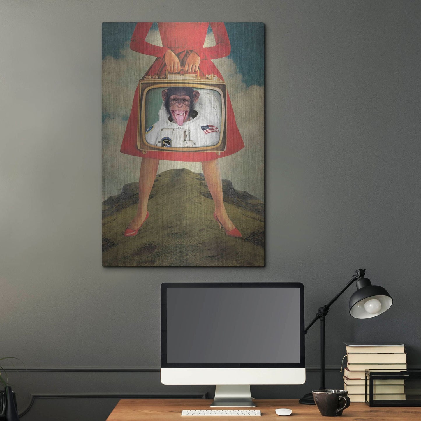 Luxe Metal Art 'Monkey See Monkey Do' by Elo Marc, Metal Wall Art,24x36