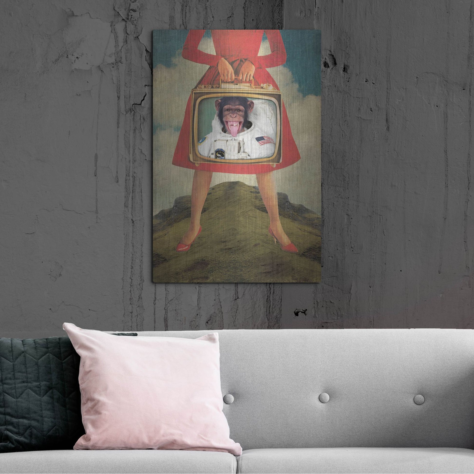 Luxe Metal Art 'Monkey See Monkey Do' by Elo Marc, Metal Wall Art,24x36