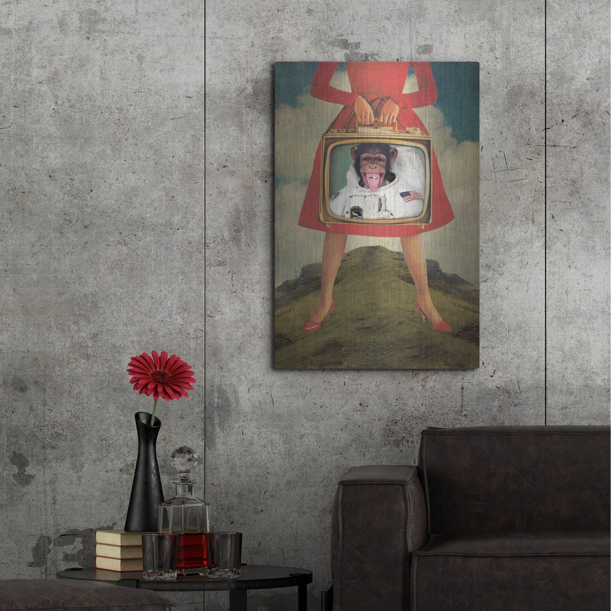 Luxe Metal Art 'Monkey See Monkey Do' by Elo Marc, Metal Wall Art,24x36