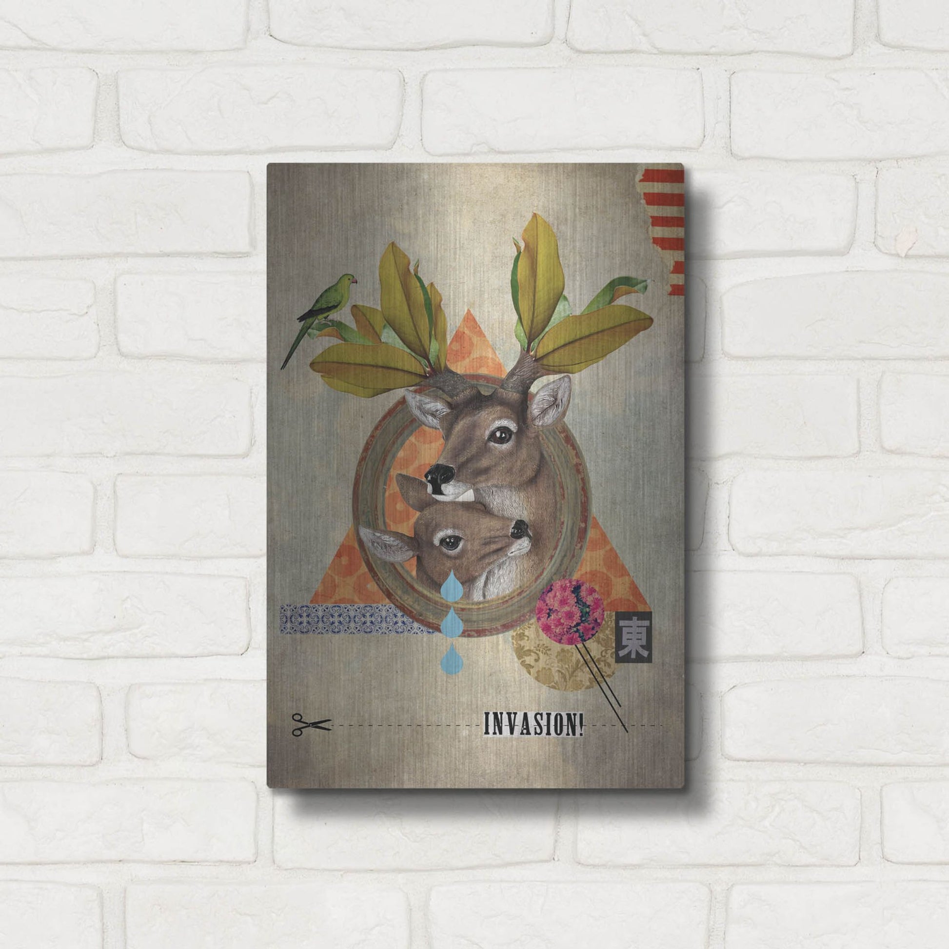 Luxe Metal Art 'Oh Deer' by Elo Marc, Metal Wall Art,12x16