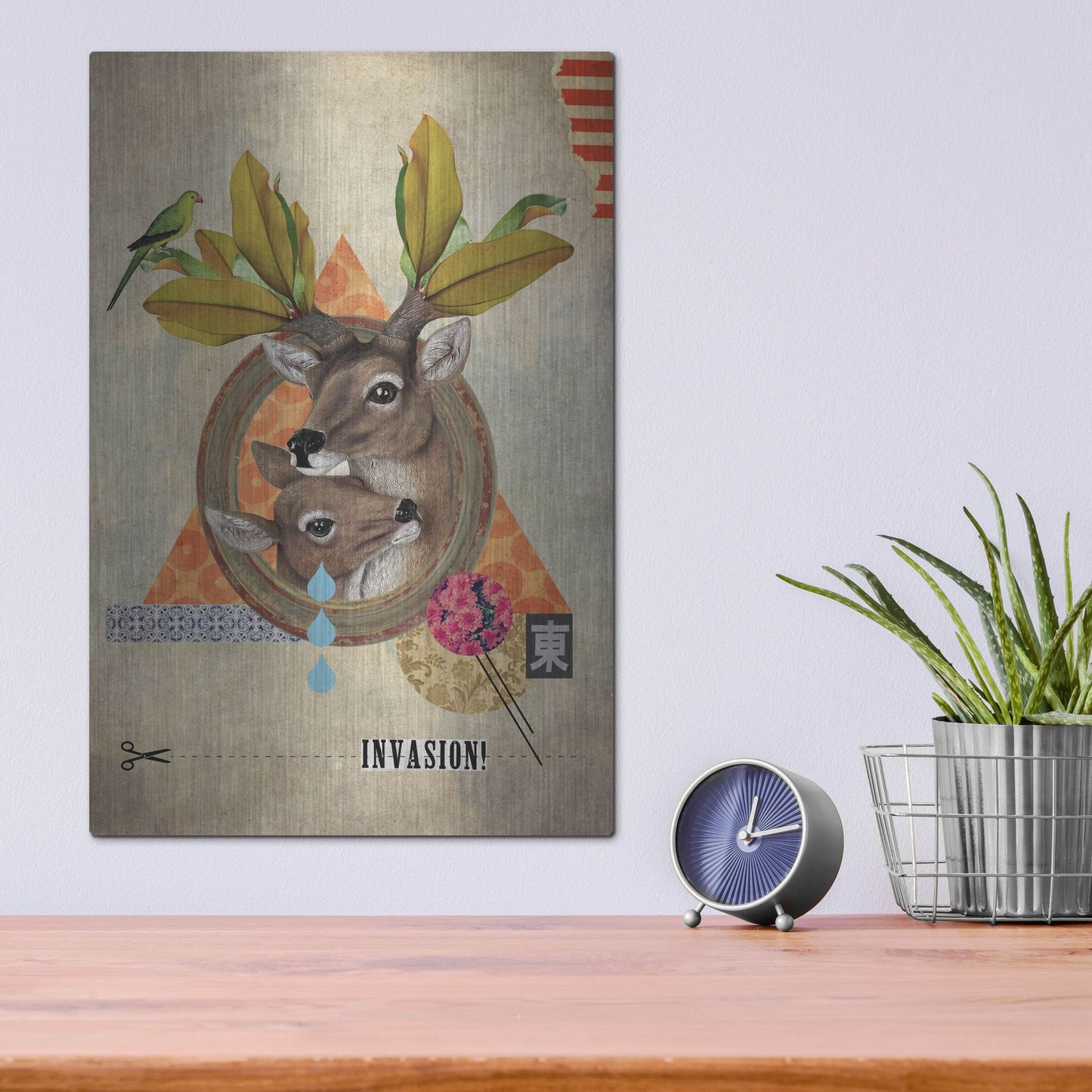 Luxe Metal Art 'Oh Deer' by Elo Marc, Metal Wall Art,12x16