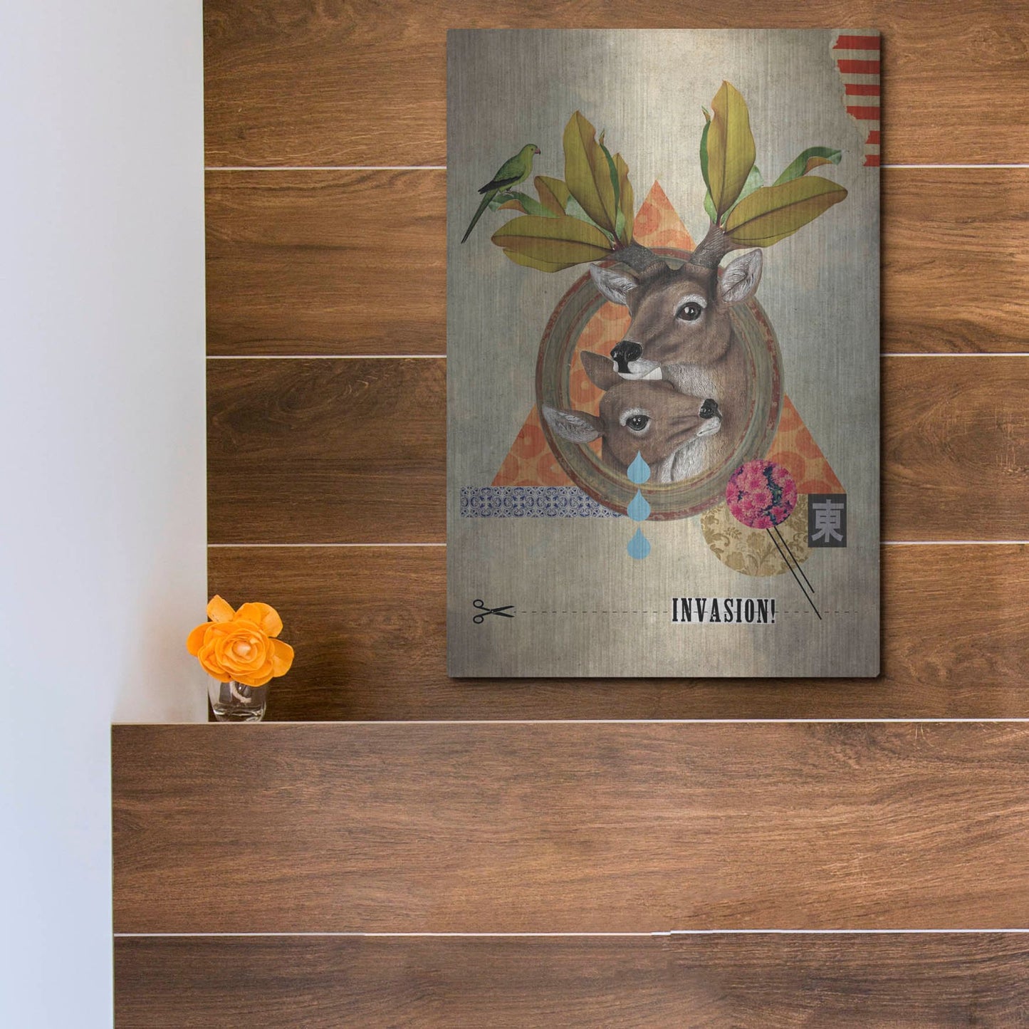 Luxe Metal Art 'Oh Deer' by Elo Marc, Metal Wall Art,12x16