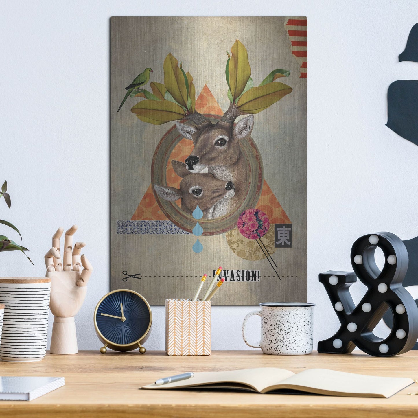 Luxe Metal Art 'Oh Deer' by Elo Marc, Metal Wall Art,12x16