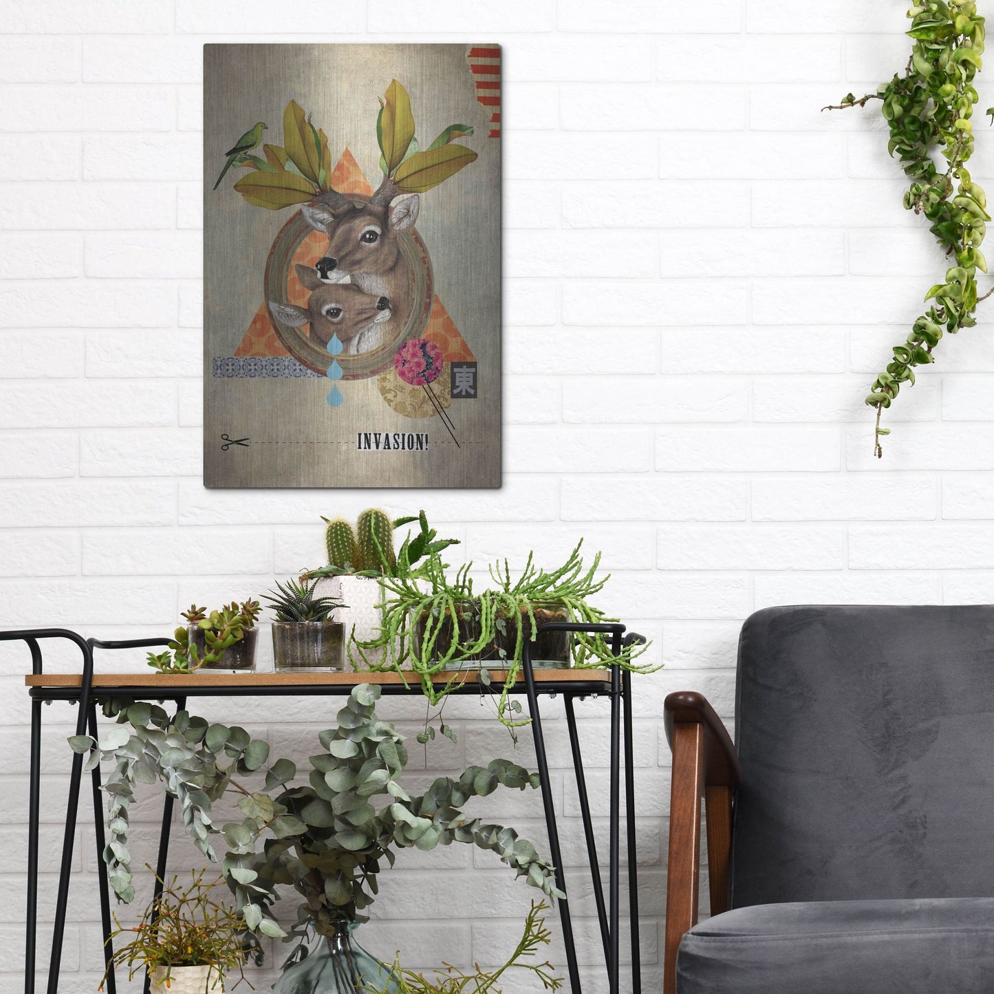 Luxe Metal Art 'Oh Deer' by Elo Marc, Metal Wall Art,12x16