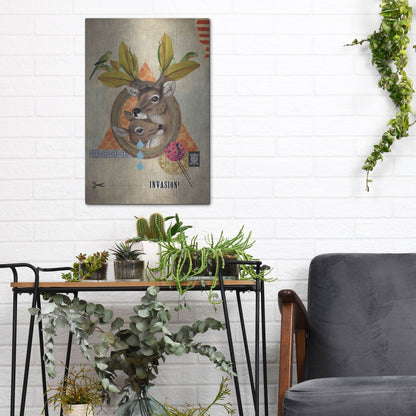 Luxe Metal Art 'Oh Deer' by Elo Marc, Metal Wall Art,12x16