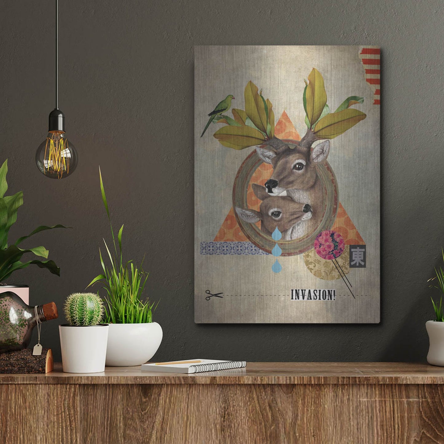 Luxe Metal Art 'Oh Deer' by Elo Marc, Metal Wall Art,12x16