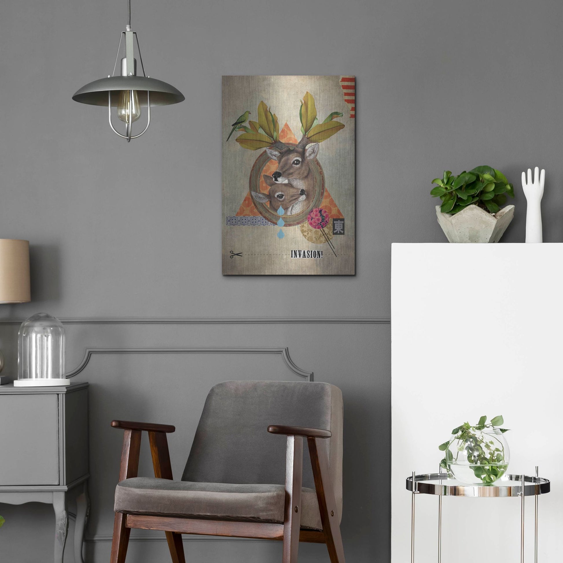 Luxe Metal Art 'Oh Deer' by Elo Marc, Metal Wall Art,16x24