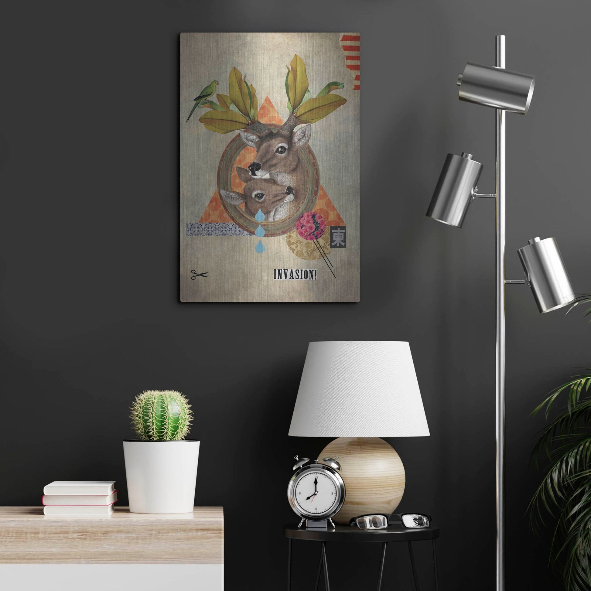 Luxe Metal Art 'Oh Deer' by Elo Marc, Metal Wall Art,16x24