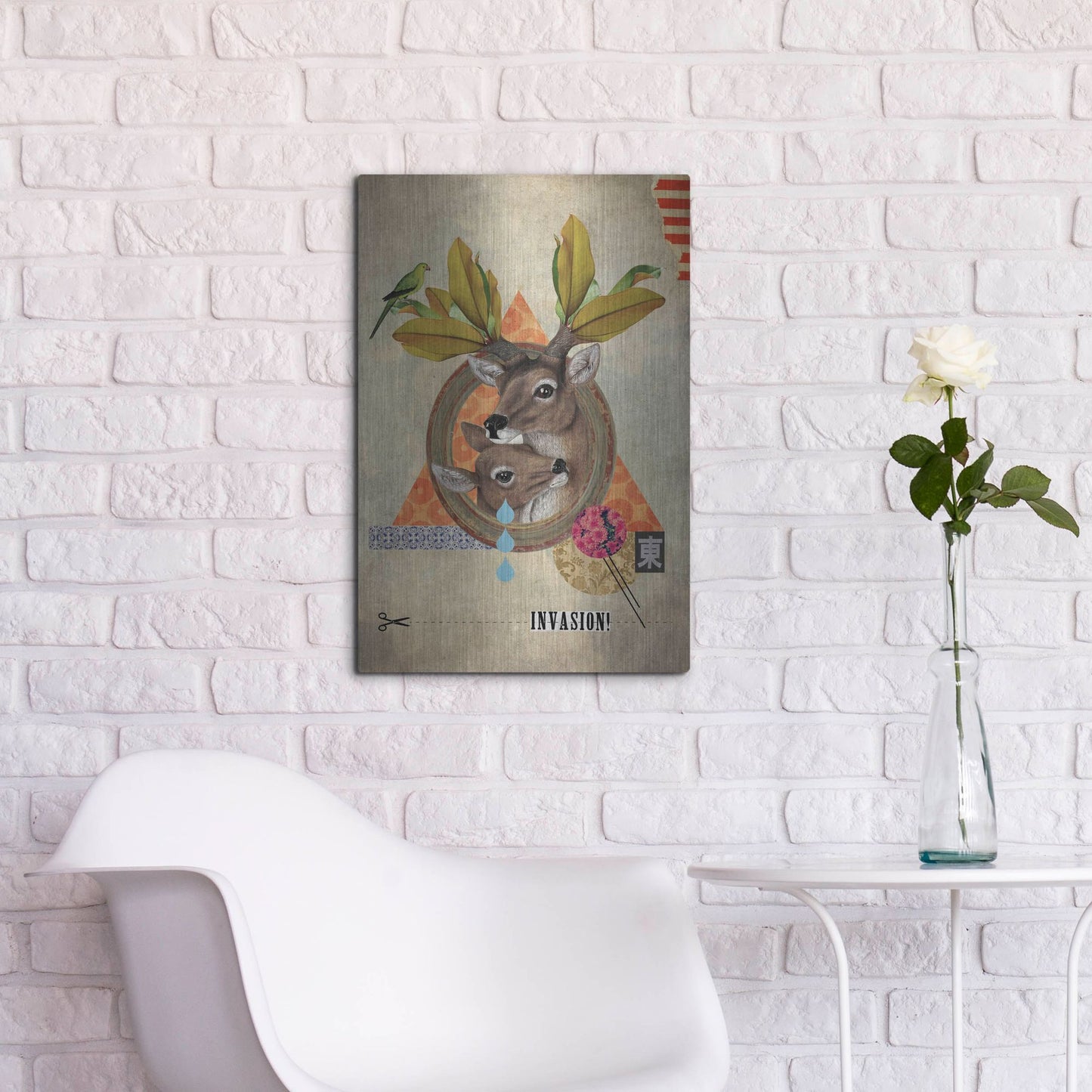 Luxe Metal Art 'Oh Deer' by Elo Marc, Metal Wall Art,16x24
