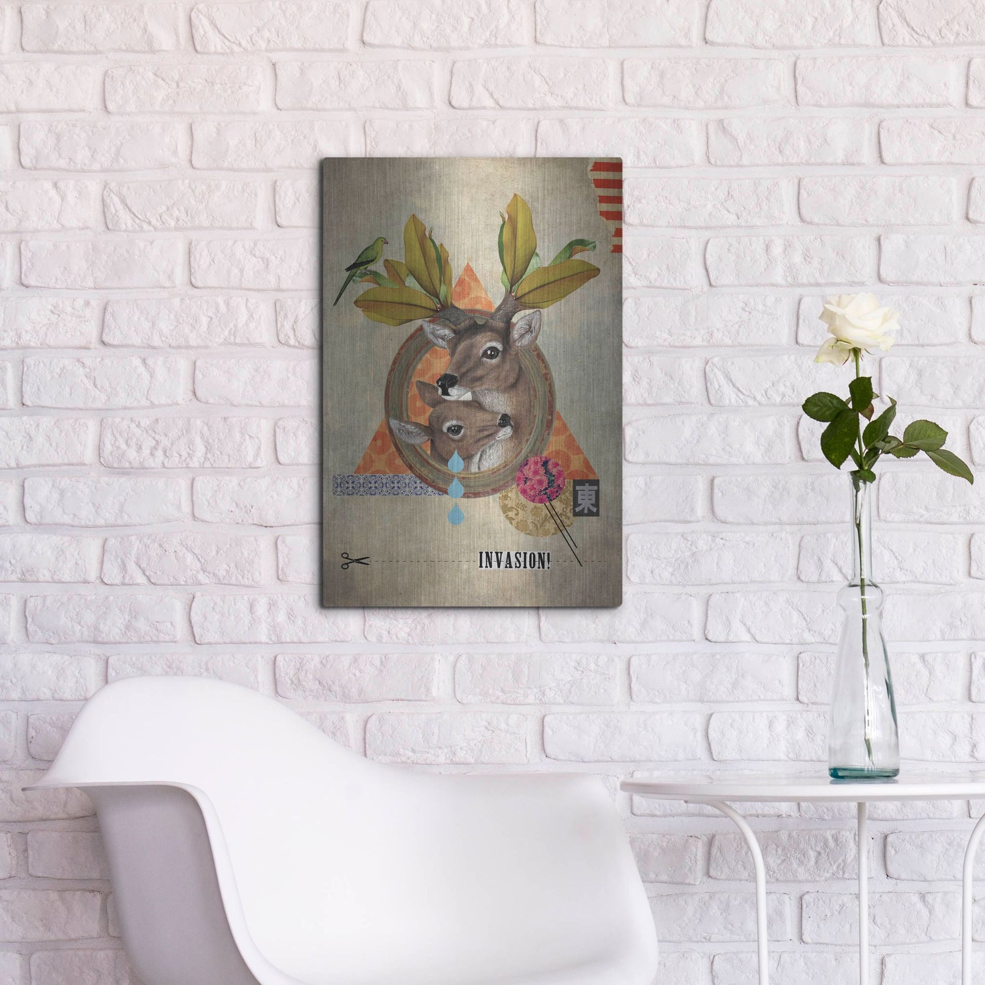 Luxe Metal Art 'Oh Deer' by Elo Marc, Metal Wall Art,16x24