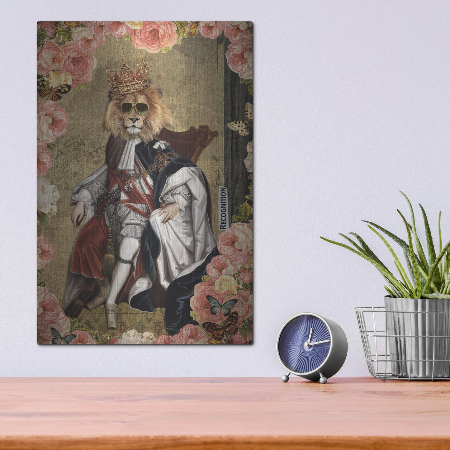 Luxe Metal Art 'The King' by Elo Marc, Metal Wall Art,12x16