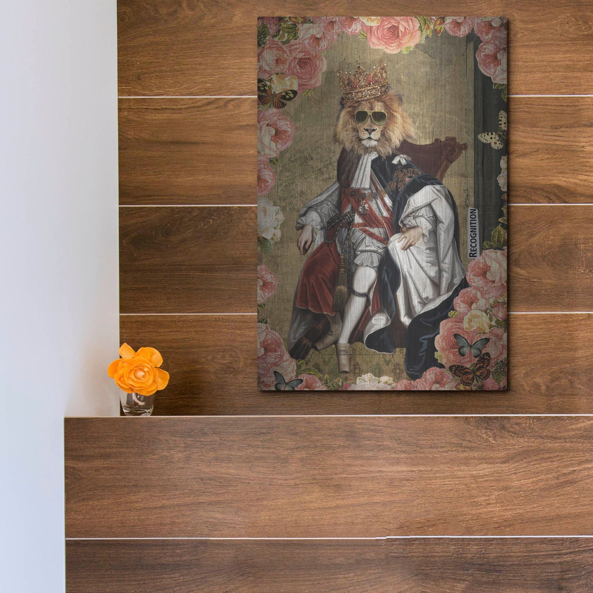 Luxe Metal Art 'The King' by Elo Marc, Metal Wall Art,12x16