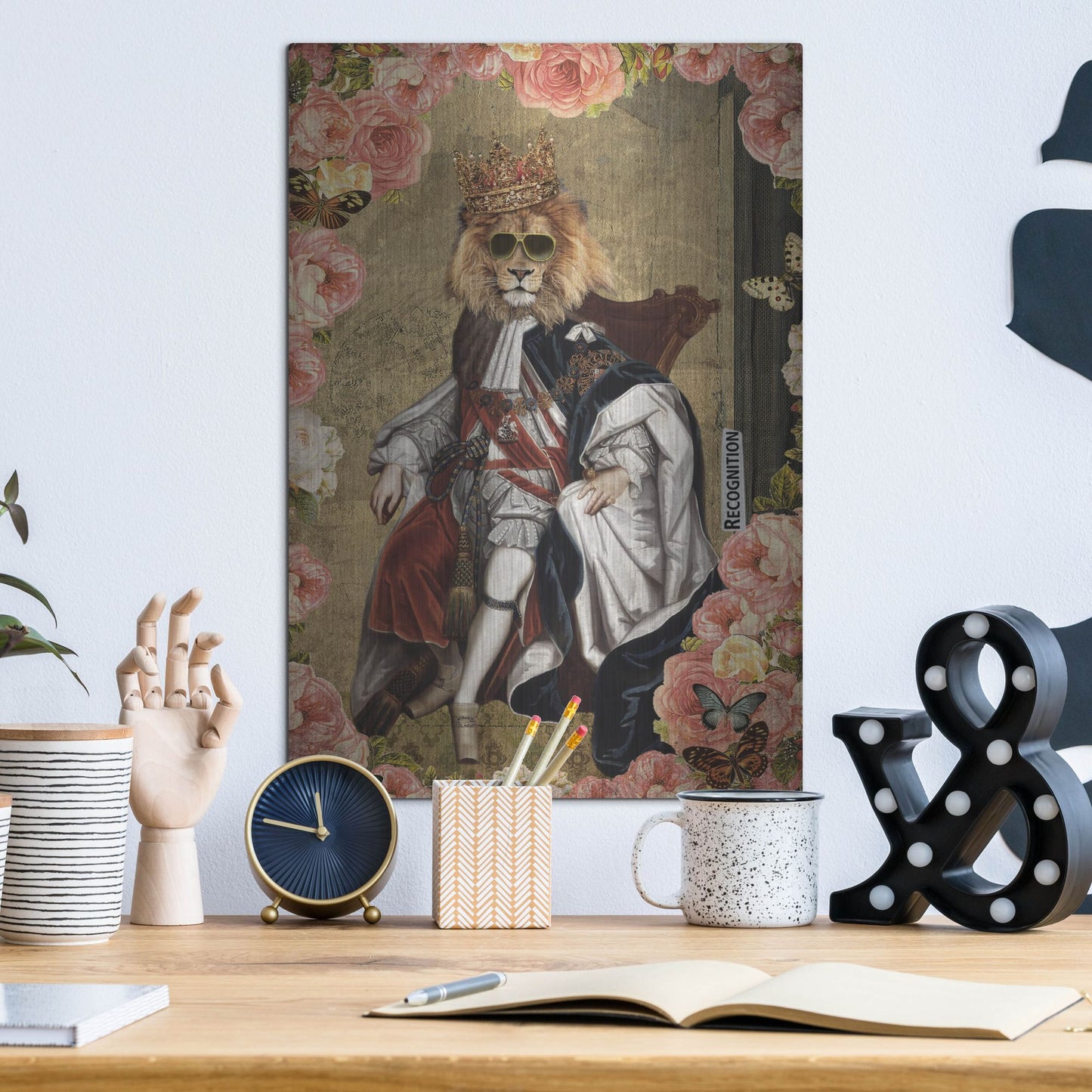 Luxe Metal Art 'The King' by Elo Marc, Metal Wall Art,12x16