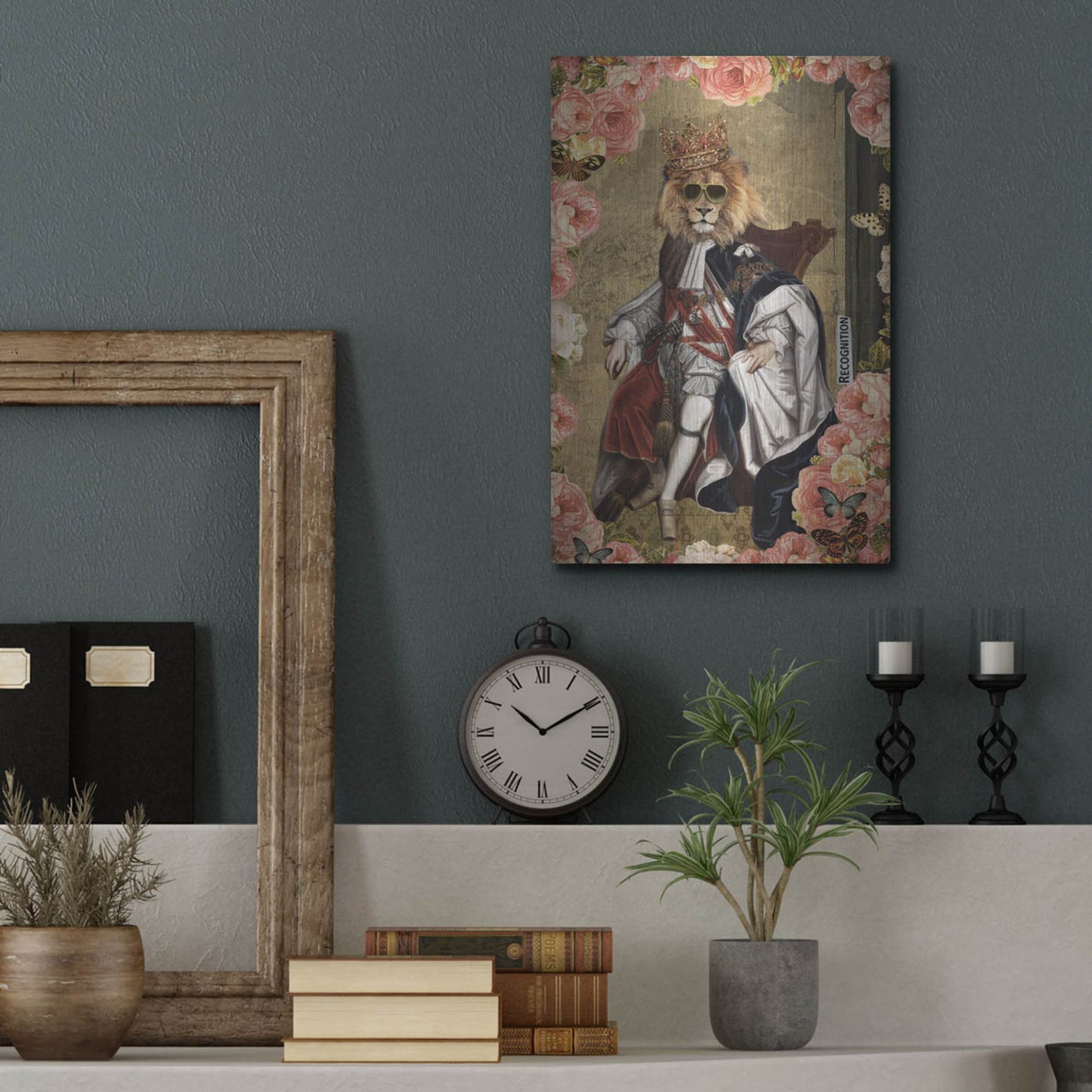 Luxe Metal Art 'The King' by Elo Marc, Metal Wall Art,12x16