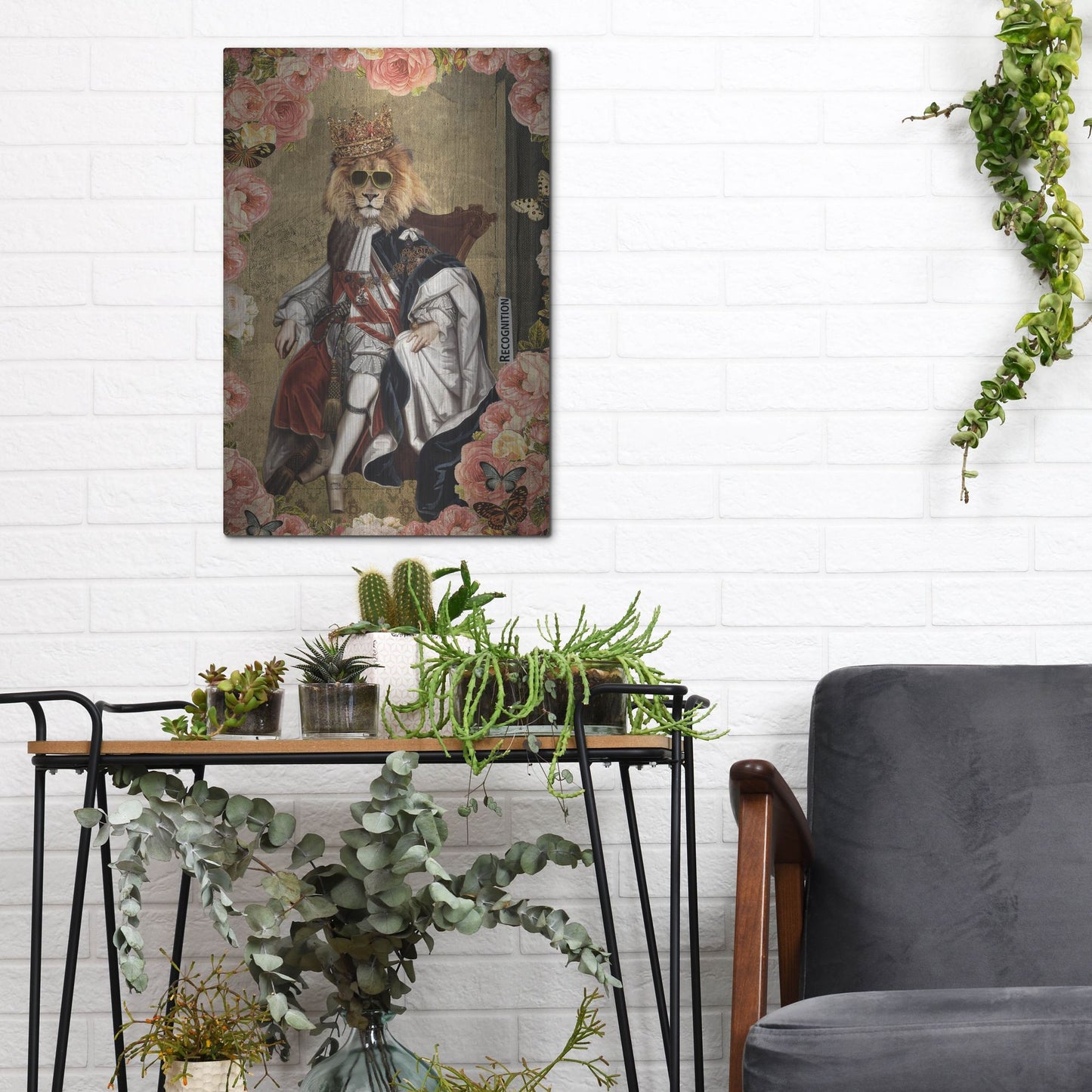 Luxe Metal Art 'The King' by Elo Marc, Metal Wall Art,12x16