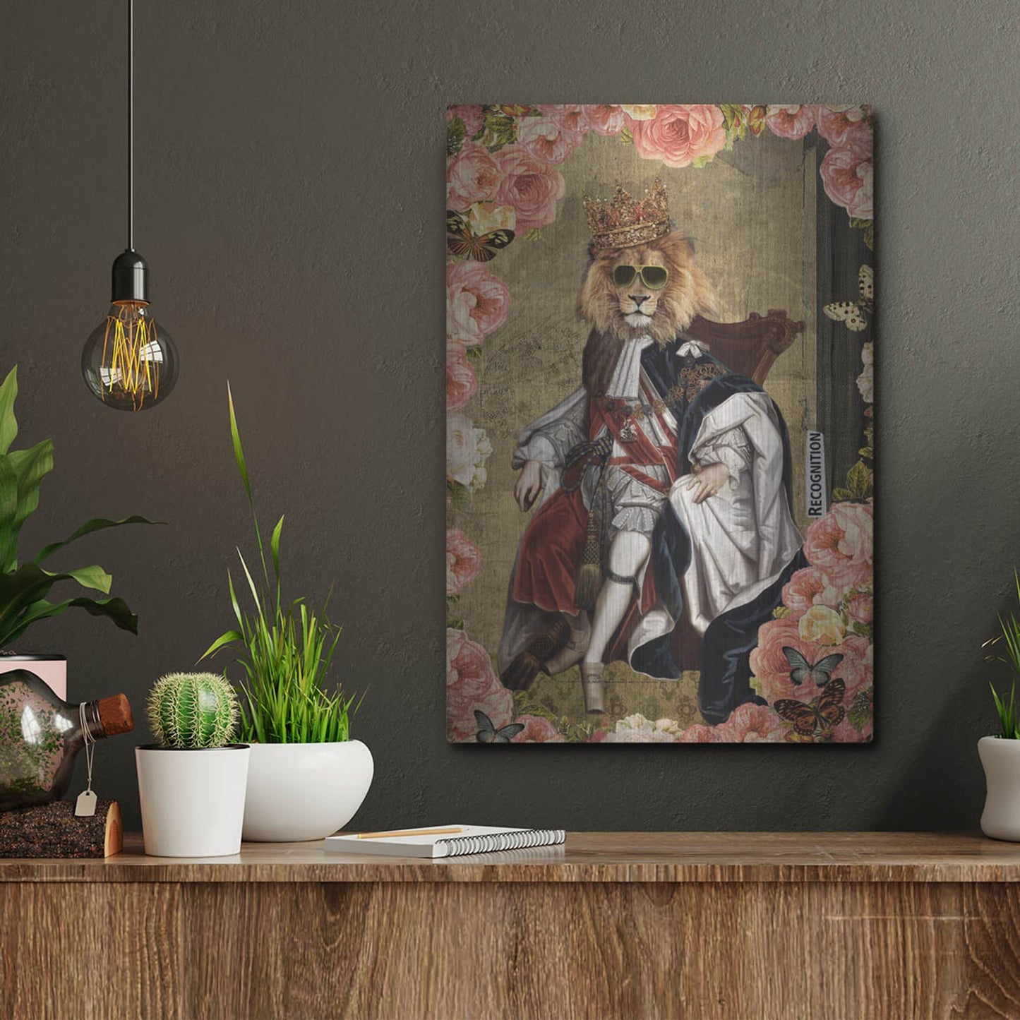 Luxe Metal Art 'The King' by Elo Marc, Metal Wall Art,12x16