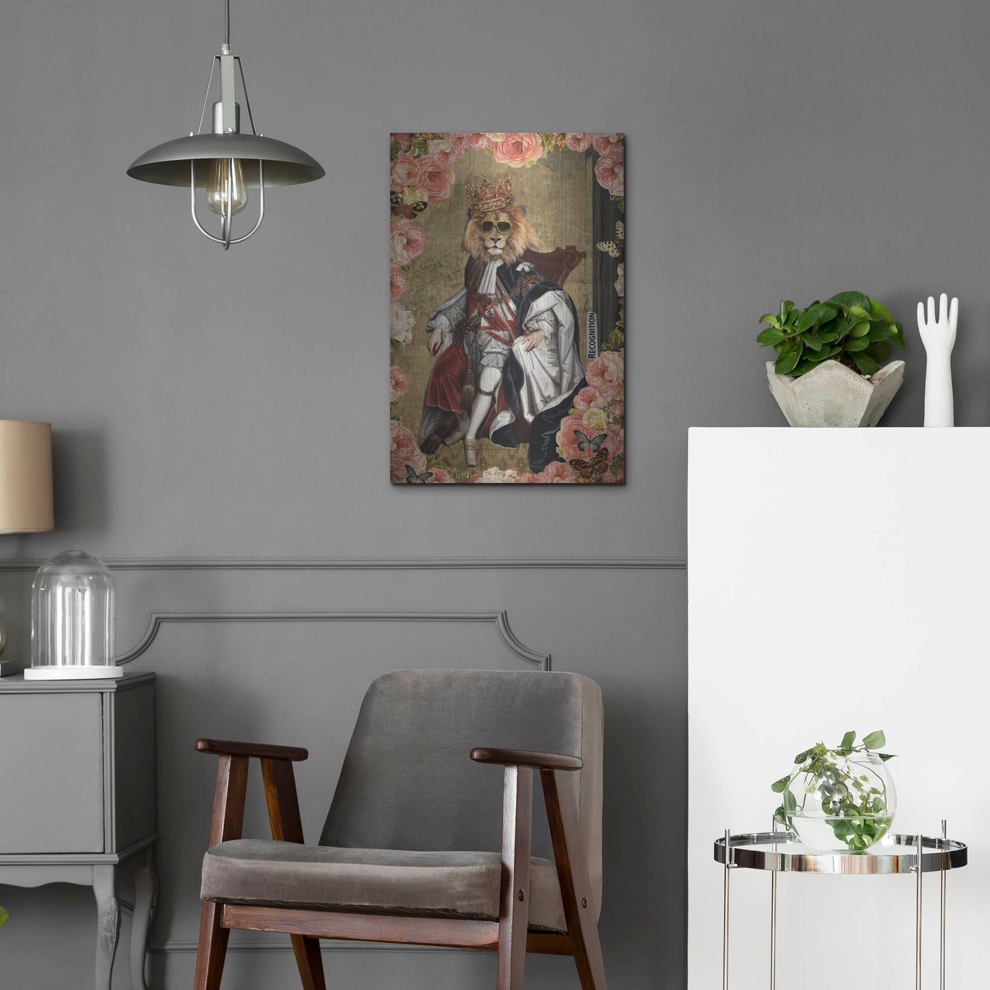 Luxe Metal Art 'The King' by Elo Marc, Metal Wall Art,16x24