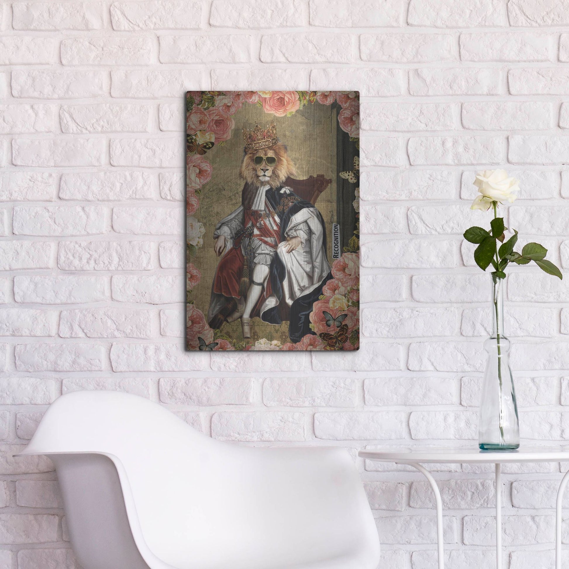Luxe Metal Art 'The King' by Elo Marc, Metal Wall Art,16x24