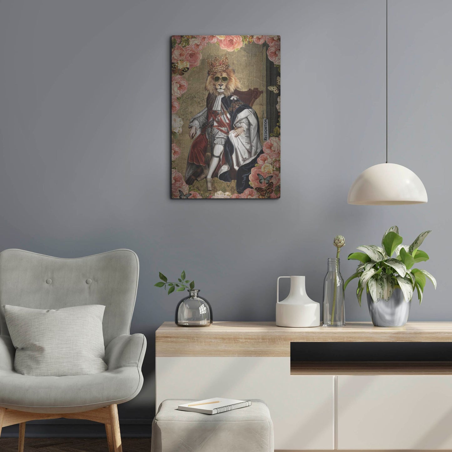 Luxe Metal Art 'The King' by Elo Marc, Metal Wall Art,16x24