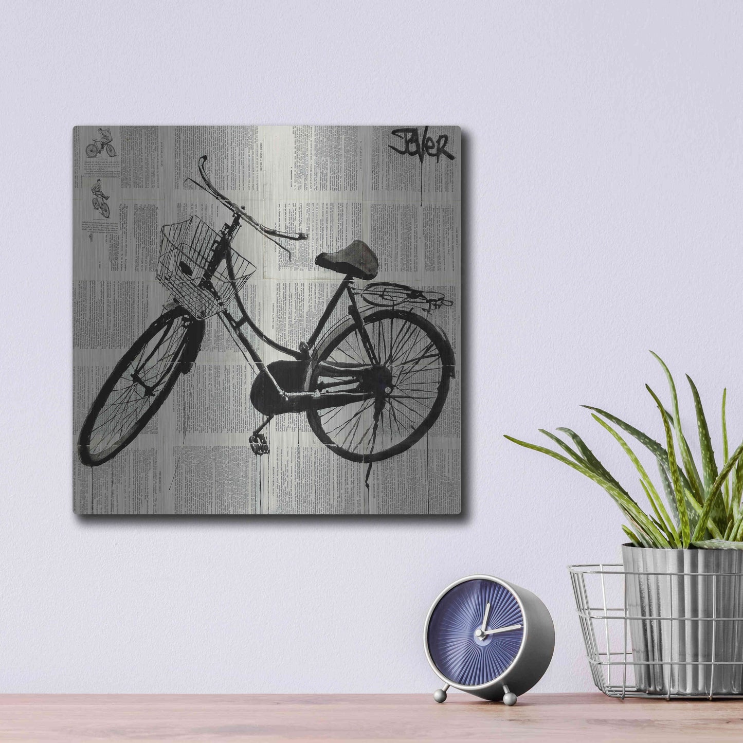 Luxe Metal Art 'Ride New' by Loui Jover, Metal Wall Art,12x12