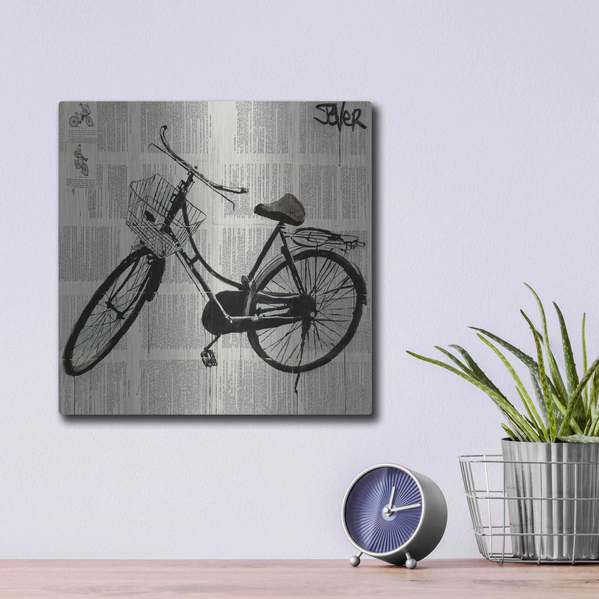 Luxe Metal Art 'Ride New' by Loui Jover, Metal Wall Art,12x12