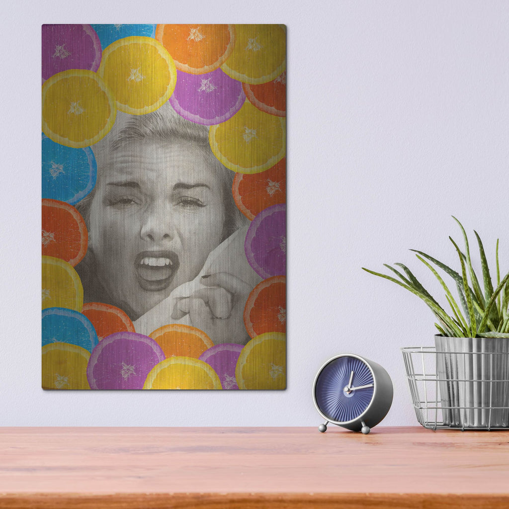 Luxe Metal Art 'Citrus Muss' by Elo Marc, Metal Wall Art,12x16