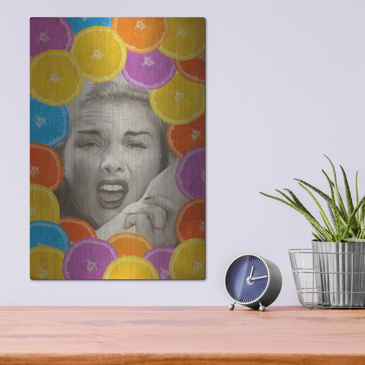 Luxe Metal Art 'Citrus Muss' by Elo Marc, Metal Wall Art,12x16