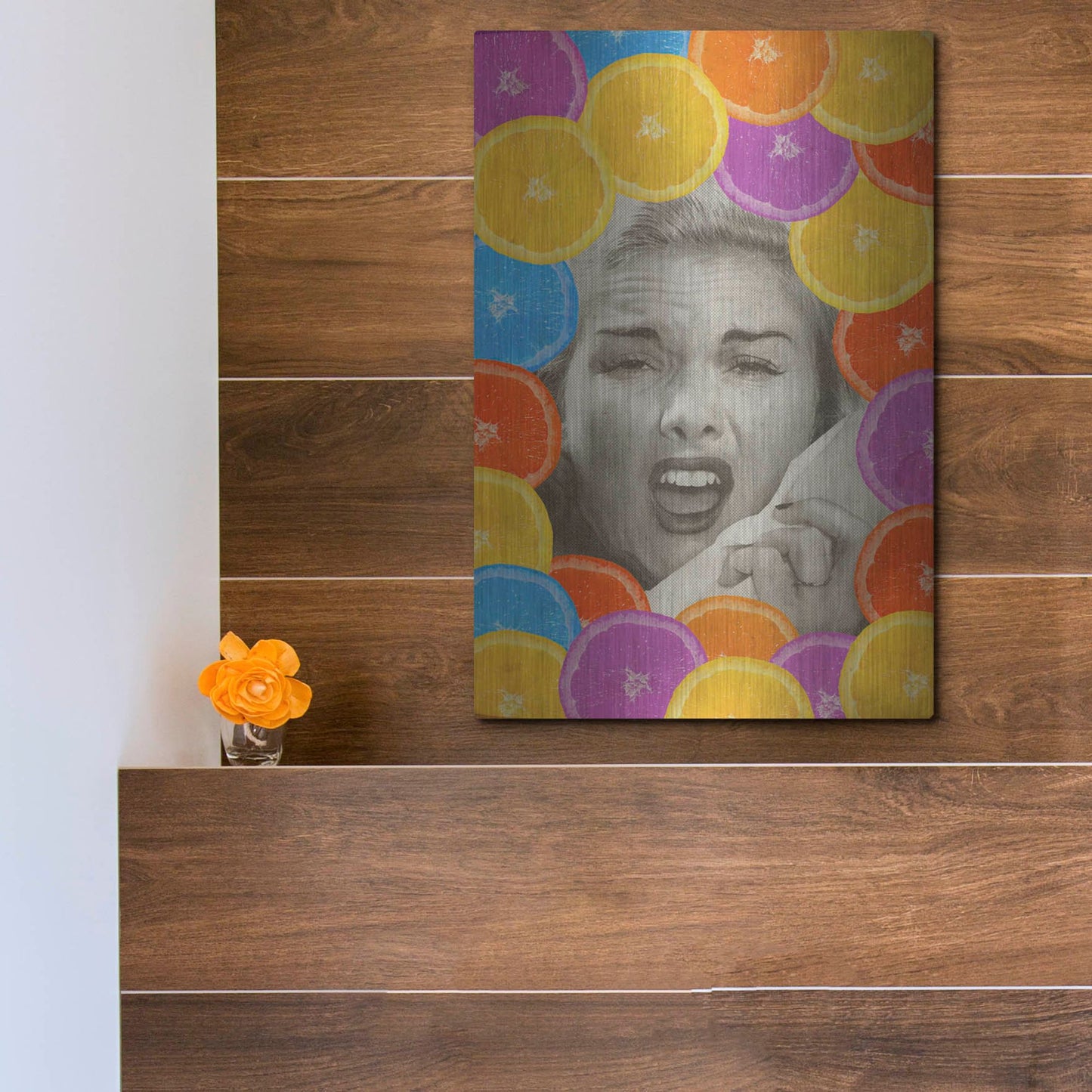 Luxe Metal Art 'Citrus Muss' by Elo Marc, Metal Wall Art,12x16