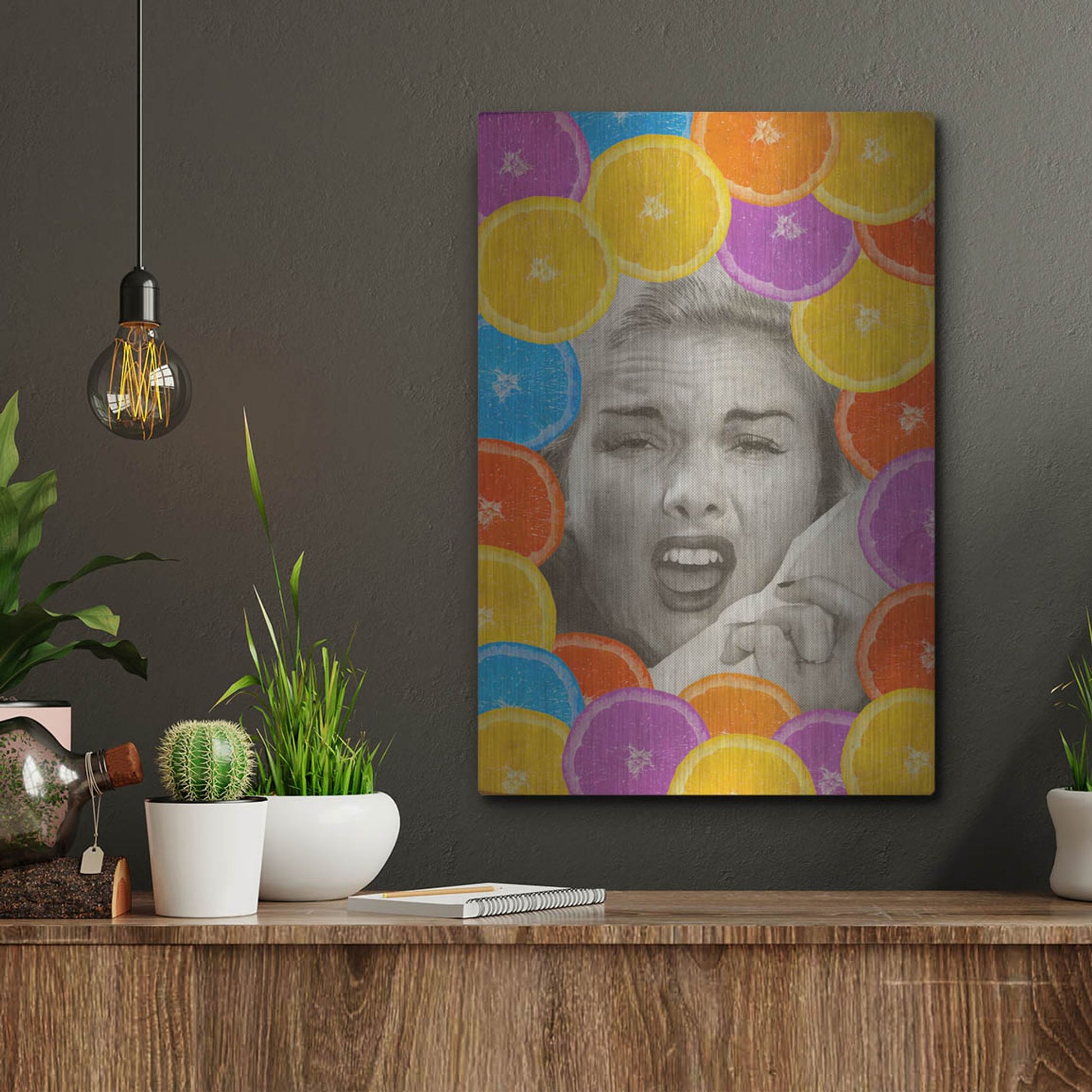 Luxe Metal Art 'Citrus Muss' by Elo Marc, Metal Wall Art,12x16